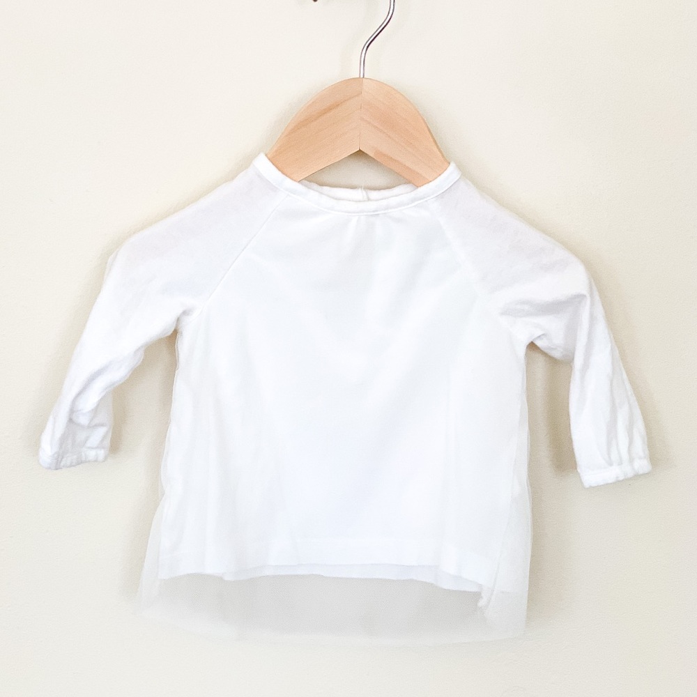 Carter’s | Baby Girl Long Sleeve White Shirt 6 M